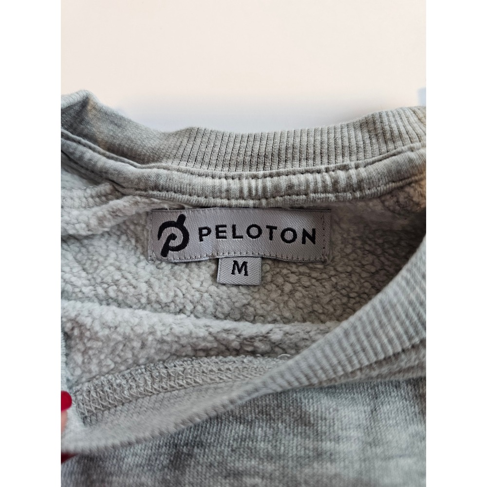 Peloton Sweatshirt Womens M Gray Graphic Raglan Crew Neck Athleisure‎ Workout - Picture 3 of 4
